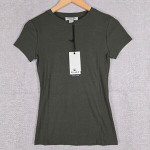 Tilley Womens Ribbed Short Sleeve Tee Thyme Green Tencel Cotton W07KT2067 Small